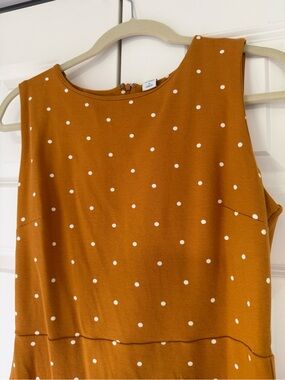 Old Navy Light Brown Polka Dot Sleeveless Tank Dress